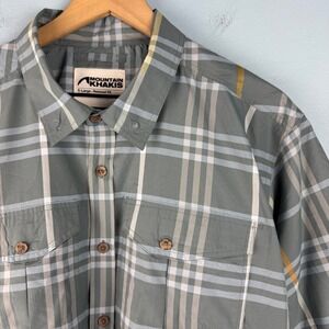 Mountain‎ Khakis Equatorial Short Sleeve Shirt Men's XL Gray Plaid Relaxed Fit